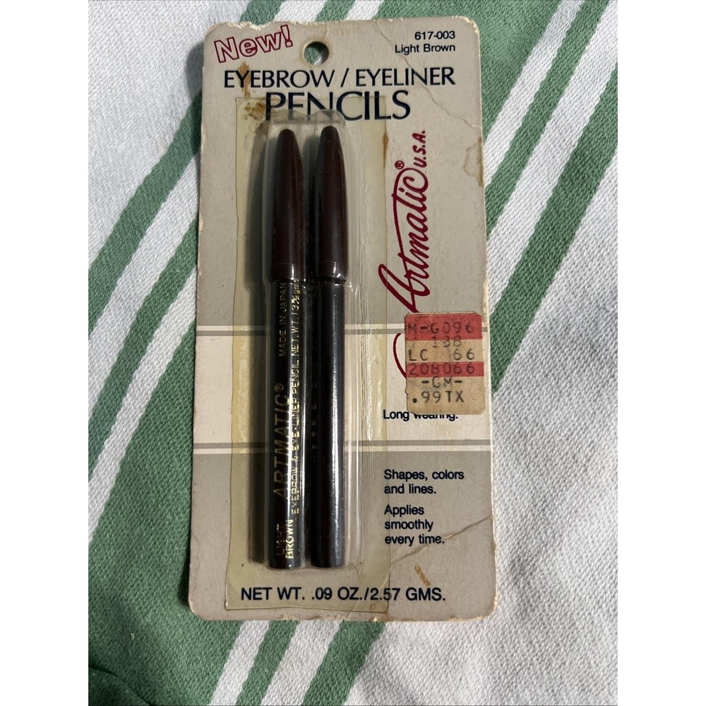 Vintage Artmatic Eyebrow/eyeliner Pencils Light Brown 617-003 Damaged Packaging